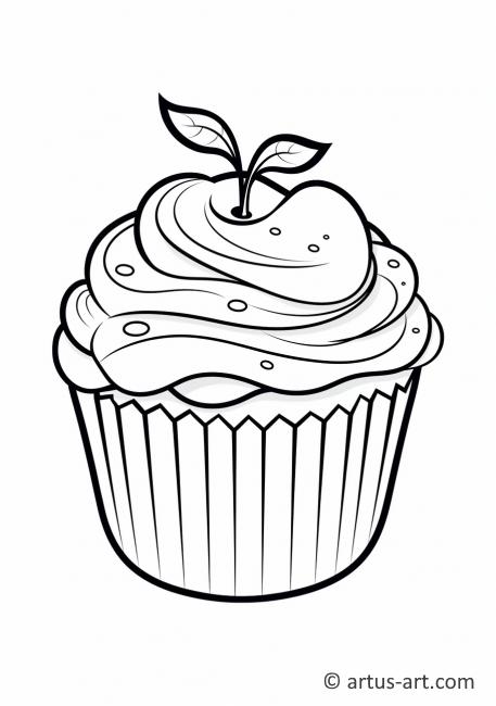 Apple Muffin Coloring Page